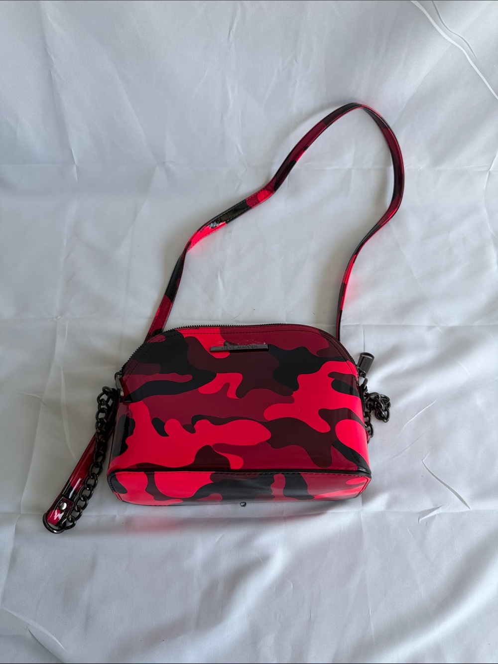 Steve Madden Hot Pink and Black Camo Crossbody Bag